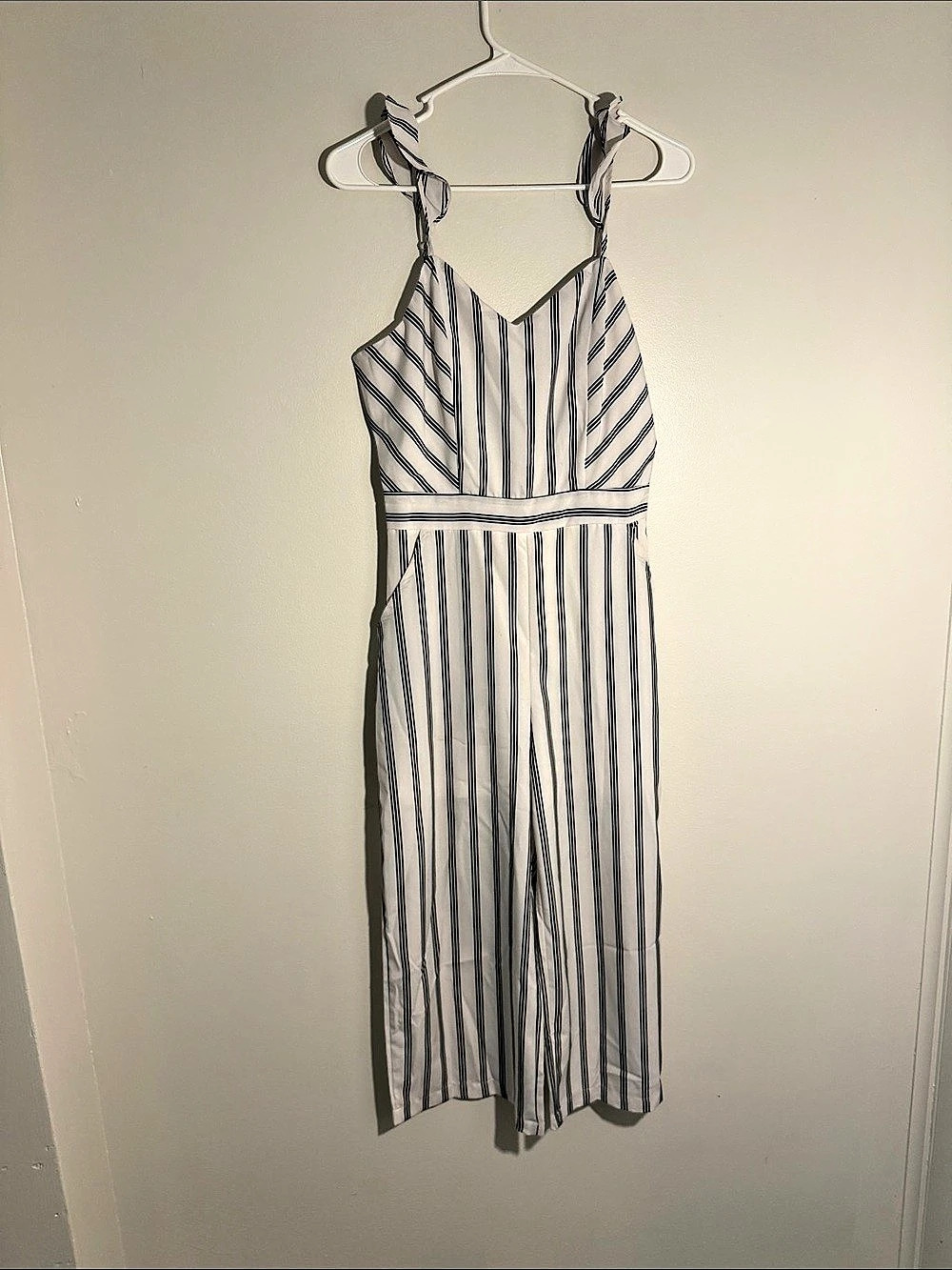 Love x Harmony Striped Jumpsuit in White & Black Like New